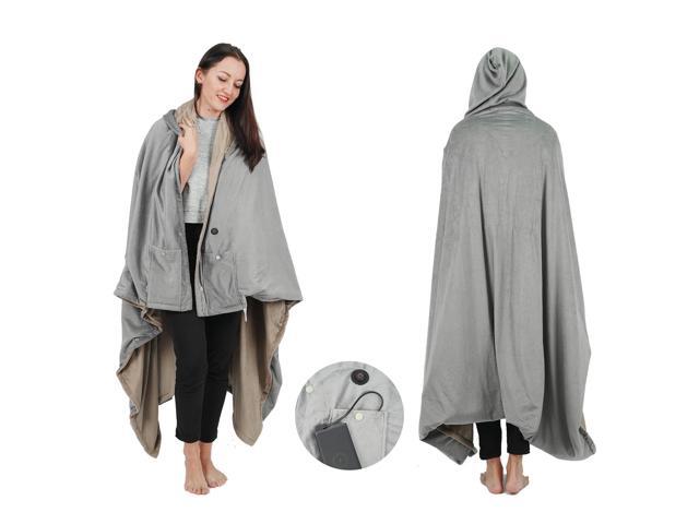 Wearable Electric Blanket, Portable Poncho Wrap, Cordless Rechargeable  Heated Shawl Blanket, Super Soft u0026 Warm Fleece Home Office u0026 Travel Use  Machine Washable, Pink, 70X60 - Newegg.com