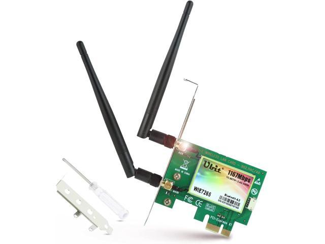Zullen Uitgebreid Blaast op Ubit AC 1200Mbps Bluetooth WiFi Card,Wireless WiFi PCIe Network Adapter Card  5GHz/2.4GHz Dual Band PCI Express Network Card with Bluetooth 4.2 and  2×Antenna for Desktop/PC Gaming(WIE7265) - Newegg.com