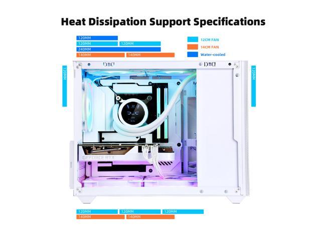 SAMA IM01 Pro Steel /Tempered Glass Micro ATX Tower Computer Case Back ...