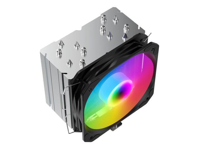 SAMA 6P130 ARGB Blcak CPU Air Cooler 130mm Cooling Fan Addressable RGB ...