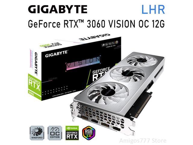 GDDR6 Gigabyte GeForce RTX 3060 VISION OC 12G Gaming Video Card 192bit PCI Express 4.0 16X 8pin RTX