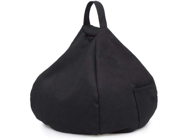 Tablet Pillow Holder, Portable Bean Bag Imitation Hemp Car Home Tablet Cushion, for iPads Tablets EReaders (Black)