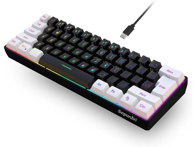 SNPURDIRI 60 Wired Gaming Keyboard Small RGB Backlit Membrane Gaming 