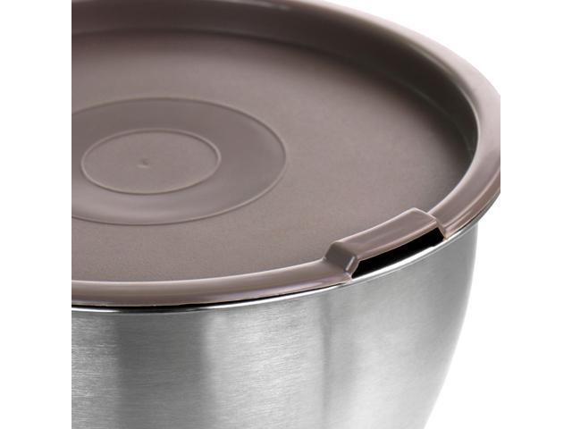 Martha Stewart Stainless Steel Mixing Bowl Set with Taupe Lids