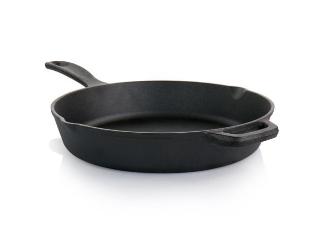 Oster Castaway 12 inch Cast Iron Round Frying Pan with Dual Spouts