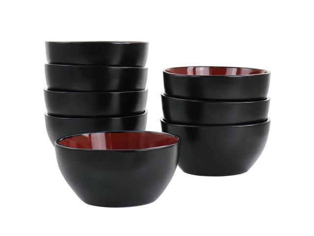 Photo 1 of Gibson Home Soho Lounge 8 Piece 6 Inch Stoneware Bowl Set in Red