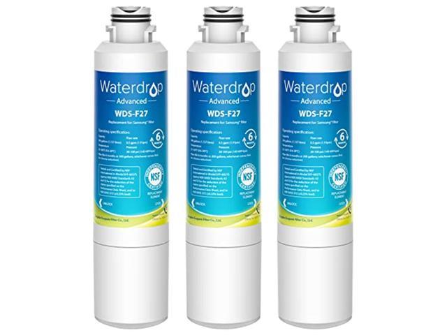 Photo 1 of waterdrop da29-00020b nsf 53&42 certified refrigerator water filter, replacement for samsung haf-cin/exp, da29-00020a/b, da29-00020b-1, rf263beaesr, rf28hmedbsr, rs25j500dsr, rf4287hars, 3 filters