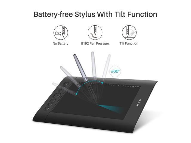 Huion H610PRO V2 Painting Drawing Pen Graphics Tablet 10x6 Inch, Tilt ± ...