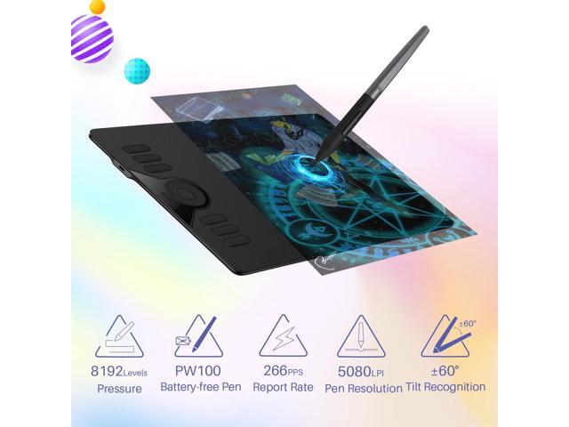 HUION Tekentablet HS610 Grafische tablet met batterijvrije stylus 8192