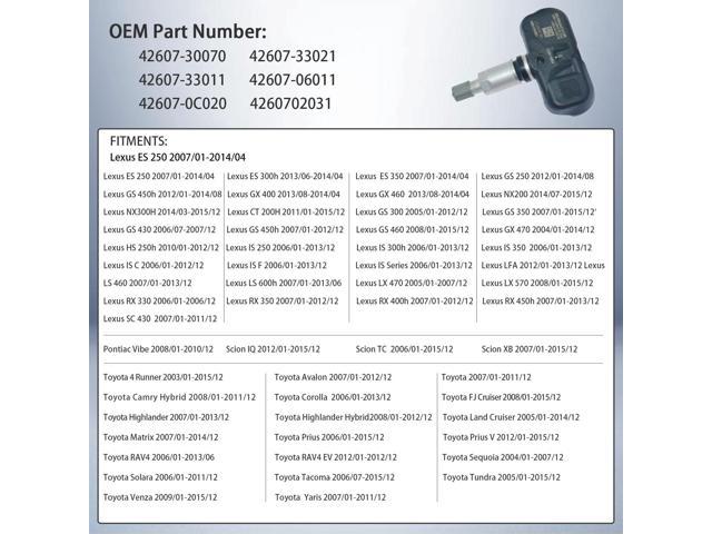 OKAY MOTOR Tire Pressure TPMS Sensor Kit 4Pcs for Toyota 4Runner Corolla RAV4 Lexus RX350 LX570 IS350 GX460 CT200h 42607-33021 
