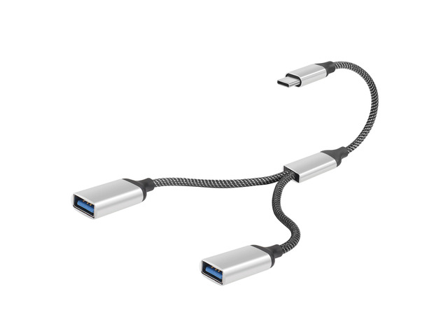 Vszerda USB-C OTG Splitter Y Cable 20CM USB 3.0 Type C Male to Dual USB ...