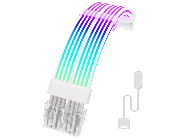8 Pin RGB GPU Cable,2 x 8Pin (6+2) PCIE RGB PSU Cables 5V 3Pin ARGB ...