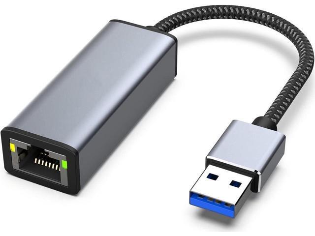 USB to Ethernet Adapter, USB 3.0 to 10/100/1000 Gigabit Ethernet LAN Network Adapter Compatible for MacBook, Surface Pro, Notebook PC with