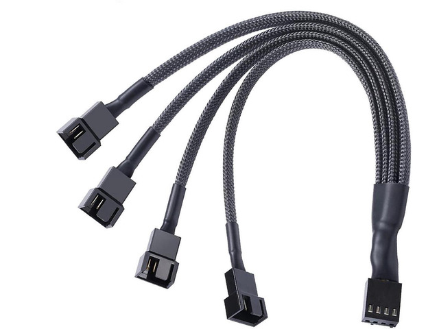 PWM Fan Splitter Cable Hub 1 to 4 Power Adpater,Motherboard PMW 4-pin ...