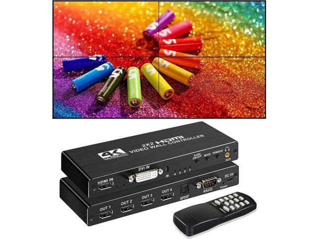 2x2 HDMI Video Wall Controller, 4Kx2K HD Seamless Splicing Professional ...