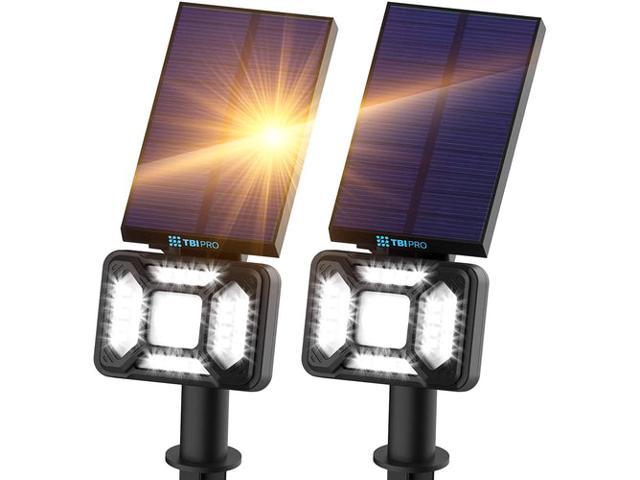 TBI Pro 27 LEDs Outdoor Solar Landscape Spotlights PRO IP65 Waterproof Wireless Solar Powered Landscaping Wall Light for Yard Garden Driveway Porch Pool Patio Cold White 4 Pack (27 led 2 Pack)