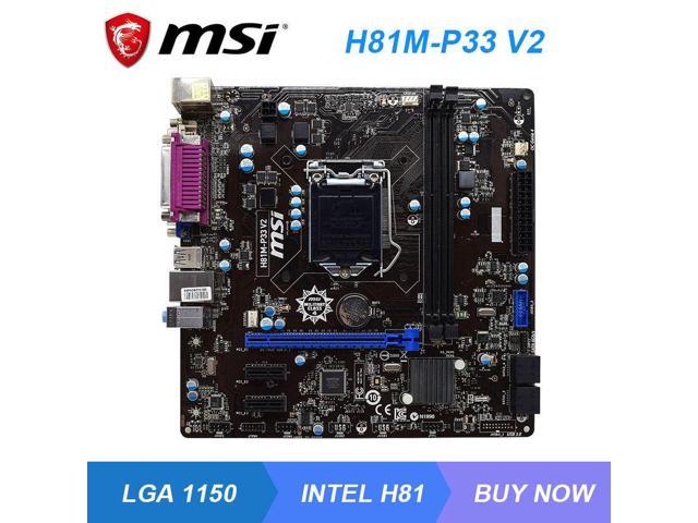 MSI H81M-P33 V2 LGA 1150 Intel H81 Desktop PC Motherboard DDR3 16GB Xeon E3-1226 v3 Core i7-4790K i5-4690K Cpus USB3.0 PCI-E 3.0