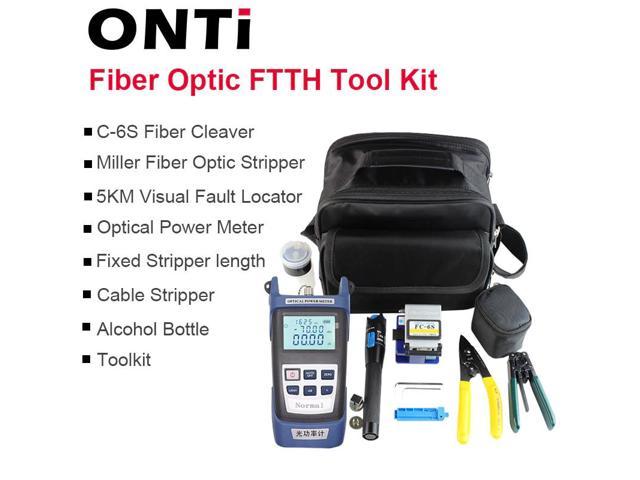 Fiber Optic FTTH Tool Kit 10Km Visual Fault Locator Wire stripper FC-6S Cleaver 