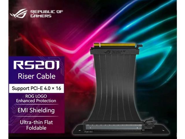 Asus RS201 ROG Strix Riser Cable with 240 mm,support for PCI-E 4.0X16,Ultra-Thin Design,EMI Anti-Electromagnetic Interference (OEM packaging)