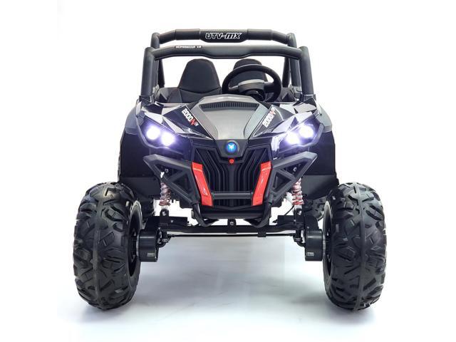 Electric Ride On Buggy-XMX603-24V-MP4 Black TV Touch Screen 2 Seats Rubber Wheels 200 Watts 2 updated Motors