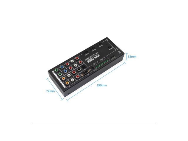 RCA VGA Video AV Audio HDMI Switch 8x1 Switcher Analog HDTV Splitt  Converter Box Multi-Functional HDMI Converter Switch 8 Inputs to HDMI+ COAXIAL+SPDIF Output Support 3D and Surround Sound for 1080P HD 