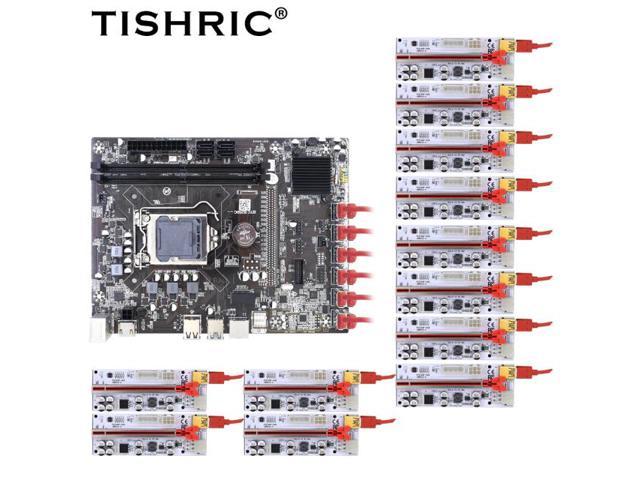 BTC B250C Mining Motherboard Set 12 USB 3.0 To PCI-E X16 X1 Graphics Card L  GA1151 DDR4 SATA B250 BTC PCIE Riser Bitcoin Miner