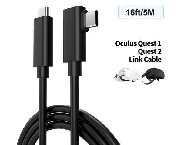 boks ledsage Opdatering USB C Oculus Link Cable,Compatible for Oculus Quest 2, L shape 90° Angle  design,5Gbps High Speed Data Transfer & Fast Charging Cable for Oculus VR  Headset and Gaming PC,16FT/5M Black VR Accessories -