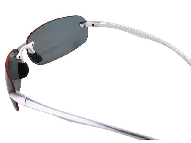 The Influencer Polarized Bifocal Reading Sunglasses Silver Smoke 25 