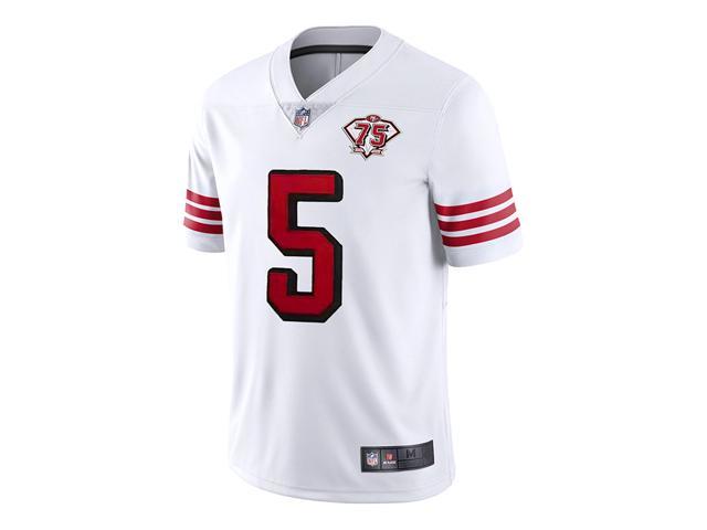 NFL 2021-2022 Season (75th Anniversary) San Francisco 49ers Lance Jersey  No. 5 Top White Red 