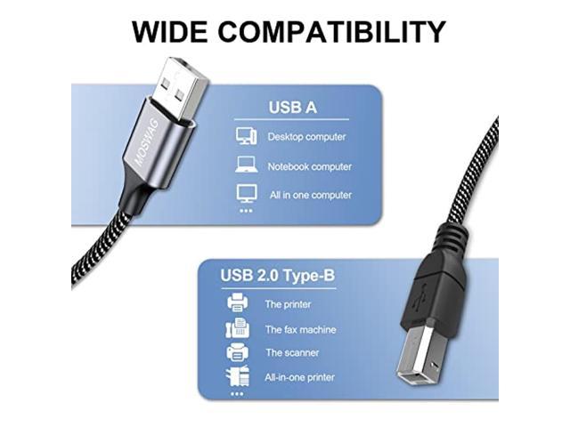 100CM USB A Male to Type B Plug Cable For Computer/Printer/Fax Lead 2.0 Blue 