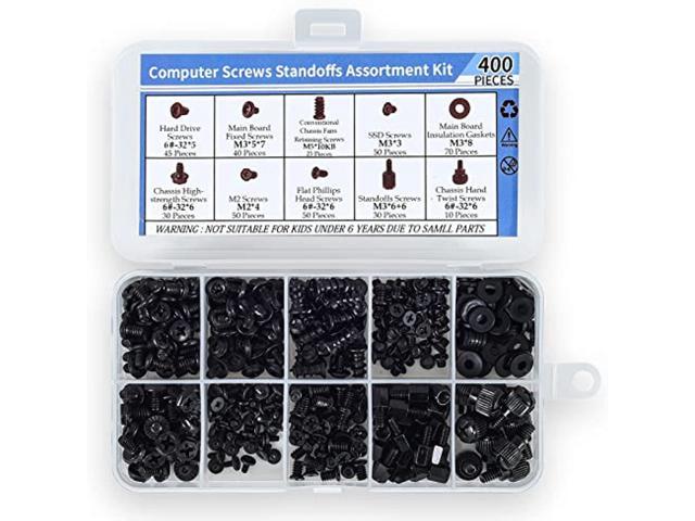 400 Pieces Computer Replacement Screws Standoffs Assortment Kits For Universal Motherboard Lenovo Hp Dell Acer Asus Samsung Ibm Laptop Notebook Pc Computer Case Screw Fan Cd-Rom