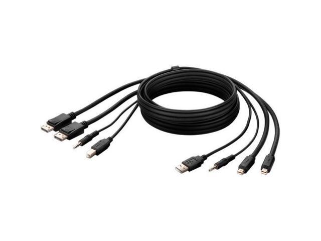 Belkin Dual Minidp To Dp + Usb A-b + Audio Passive Combo Kvm Cable 