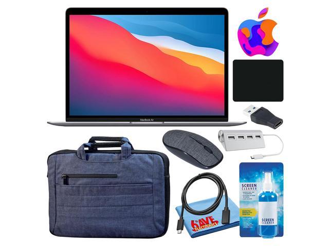 Apple MacBook Air 13" Laptop (M1 Chip, 8-Core CPU, 8GB RAM) (Late 2020, 256GB SSD, Space Gray) (MGN63LL/A) Bundle with Blue Carrying Bag + USB Hub + More
