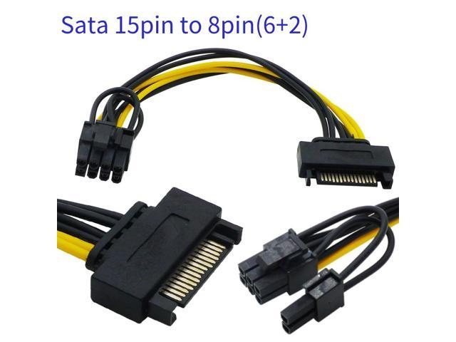 15pin Sata Male To 6pin Pci E Power Supply Cable 20cm Sata Cable 15 Pin To 8 Pin Cable Wire For 4862