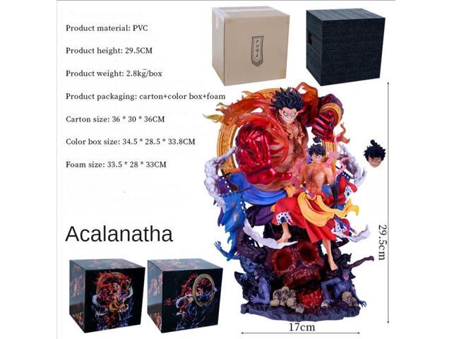 One Piece Anime Figure 30cm Wano Gear 4 Luffy 2 Head Pieces Statue Figures  Collectible Model Decoration Toy Christmas Gift