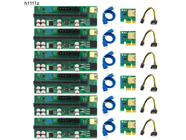 6 Pcs PCIE Riser 010 010X VER010 010S Plus Riser PCI Express X16 Card ...