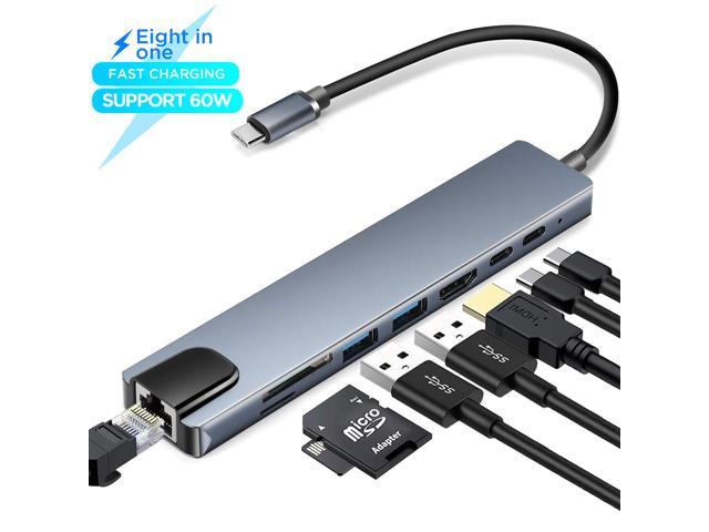 USB C Hub, SZYG 8 in 1 USB C Hub Multiport Adapter with 4K@30Hz HDMI, 85W PD, USB 3.0 Ports, USB C Data Port, SD/TF Card Reader, USB C Dongle for MacBook Pro/Air and Other Type C Devices.