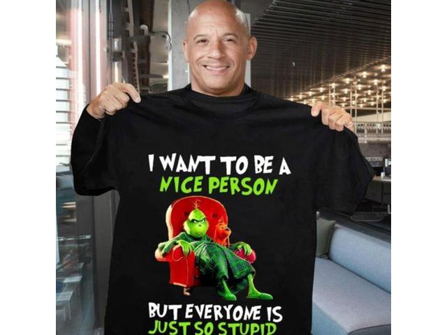 Fashion Mens Christmas Xmas Grinch Crew 