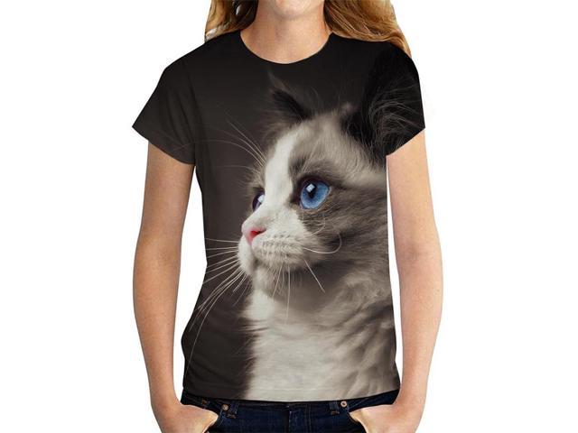 women's t shirt cat graphic 3d