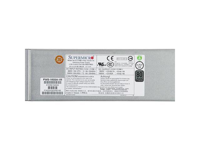 PWS-1K03A-1R 1U 1000W Redundant Titanium Certified Power Supply PMBus