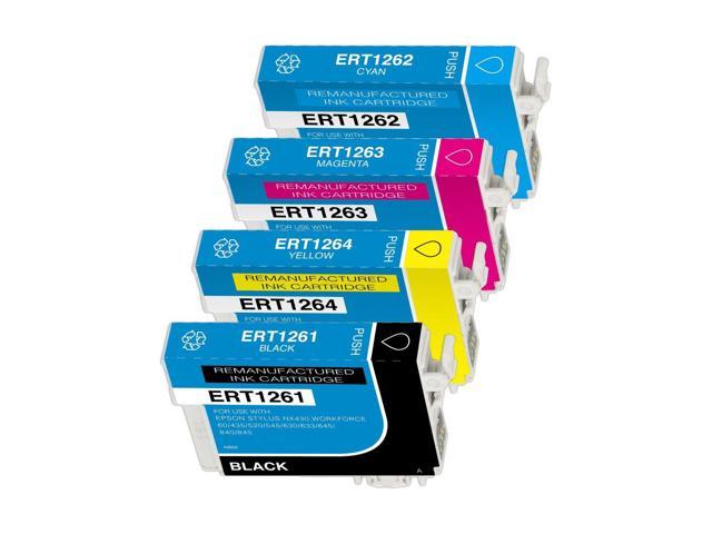 4 Pack High Yield Black Cyan Magenta Yellow Ink Cartridge For Epson 126 1261 1264 Compatible 7467