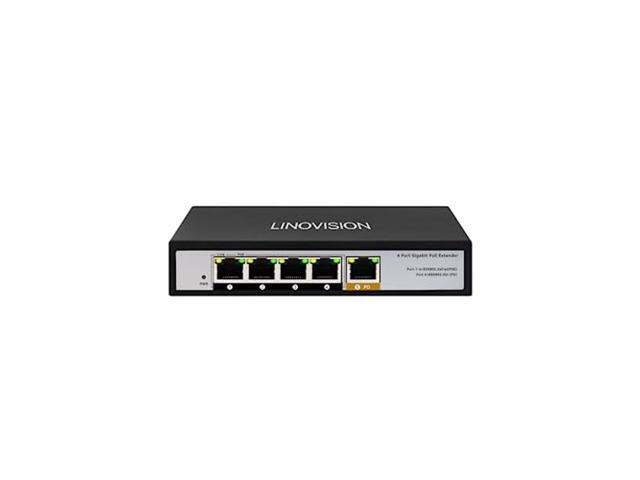 LINOVISION 4 Ports Full Gigabit PoE Switch, Built-in 96W Power, All 4 - View #6