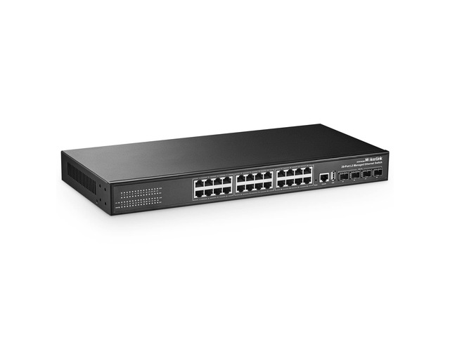 MokerLink 28 Port Gigabit Managed Switch, 24 Port GE, 4 x 10G SFP+ ...
