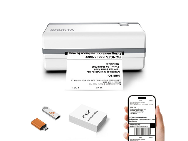Rongta Bluetooth Thermal Label Printer, Wireless Shipping Label Printer ...