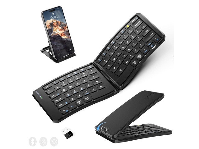 Ergonomic Foldable Keyboard, Portable Folding Travel Bluetooth Keyboard ...