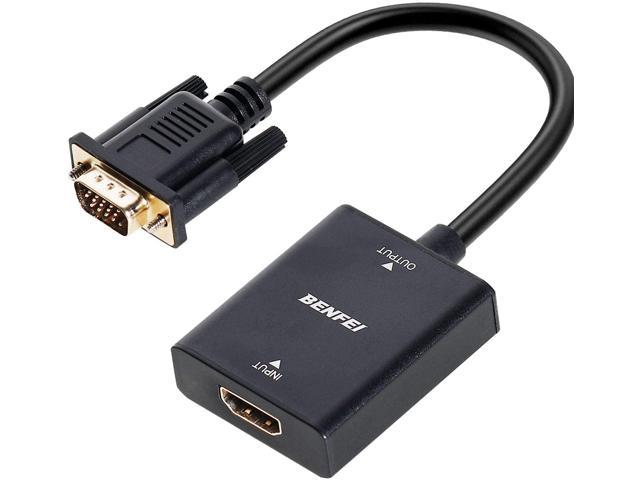 BENFEI HDMI to VGA, Uni-Directional HDMI Computer to VGA Monitor Adapter  (Female to Male) with 3.5mm Audio Jack Compatible with TV Stick, Computer