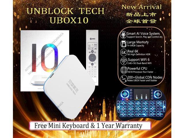 UNBLOCK TECH UBOX10 2023 Newest Generation 10th Pro Max 4+64G Smart Mini Box Gen10 OS Version White