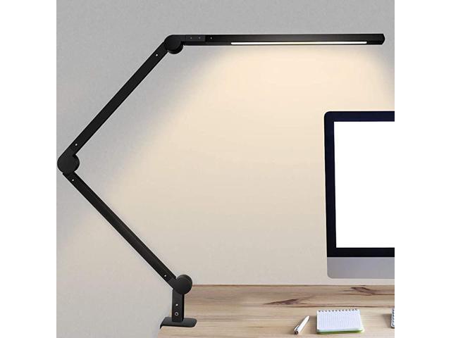 Swing Arm Lamp Timer 6 LED Desk Lamp with Clamp 9W Eye-Care Dimmable Light 