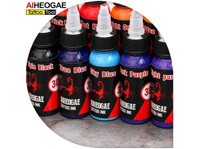 30ML bottles Tattoo Ink Set Body Art Painting Black Tattoo Inks 1OZ  Professional Tattoo Supplies Permanent Makeup Pigment