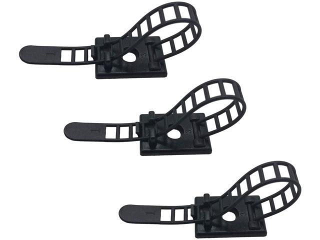 Adjustable Nylon Cable Zip Ties and Adhesive Cable Clips with Optional Screw Mount for Cord Management Black 50pcs Cable Clips the Adhesive Cable Ties 